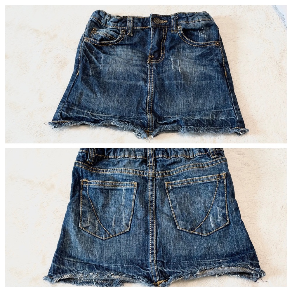 Girl’s Paper Denim & Cloth Distressed Denim Skirt